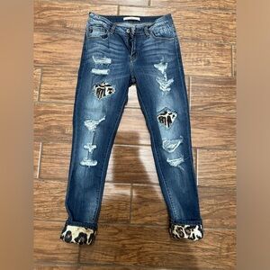 Kancan cheetah jeans size 5